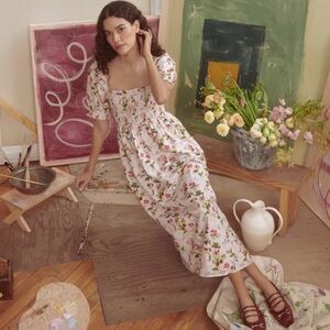 Hill House Scarlett Nap Dress in Pink Bluebonnet XS